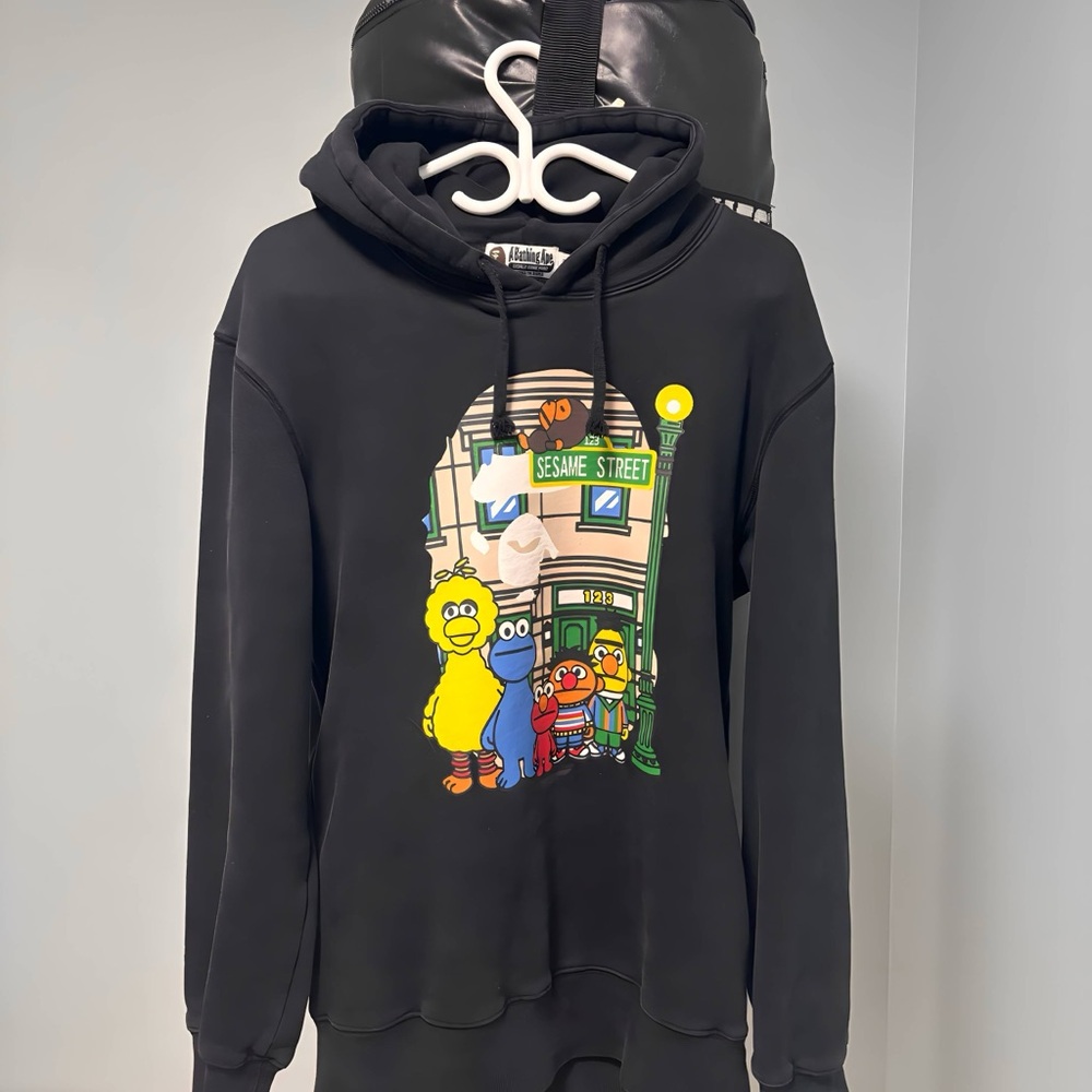 Black Sesame Street bape collab Hoodie